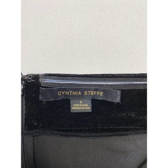 CYNTHIA STEFFE Off the Shoulder Black Velvet Drape Sleeve Bodycon‎ Sheath Sz 8 - Picture 10 of 10